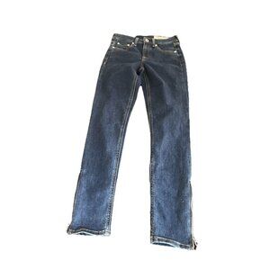 Rag & Bone Cate Mid-Rise Ankle Skinny Jeans with Zippers Sz 24 NWT